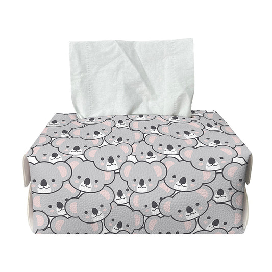 Cartoon Koala Pattern Print Rectangle Tissue Box Cover
