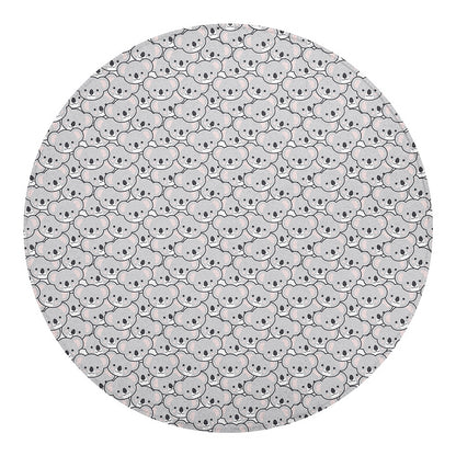Cartoon Koala Pattern Print Round Blanket