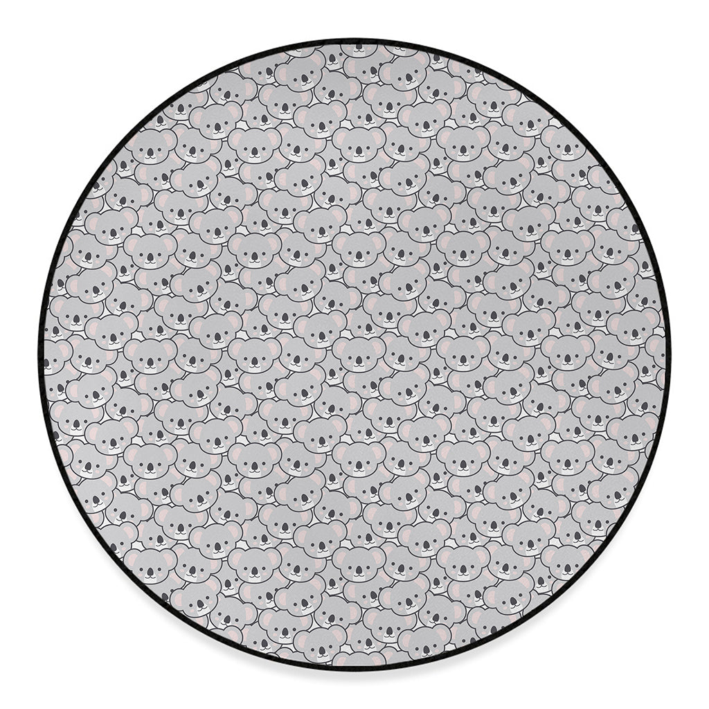 Cartoon Koala Pattern Print Round Floor Mat