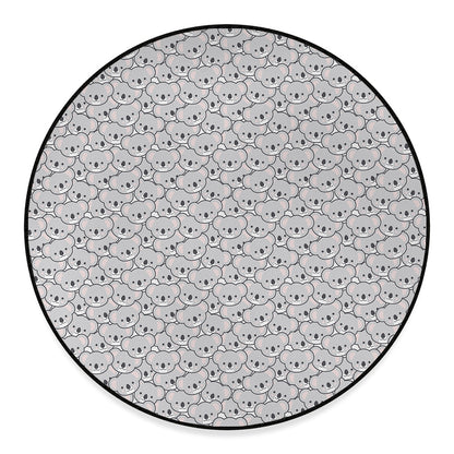 Cartoon Koala Pattern Print Round Floor Mat