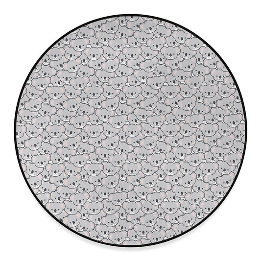 Cartoon Koala Pattern Print Round Floor Mat