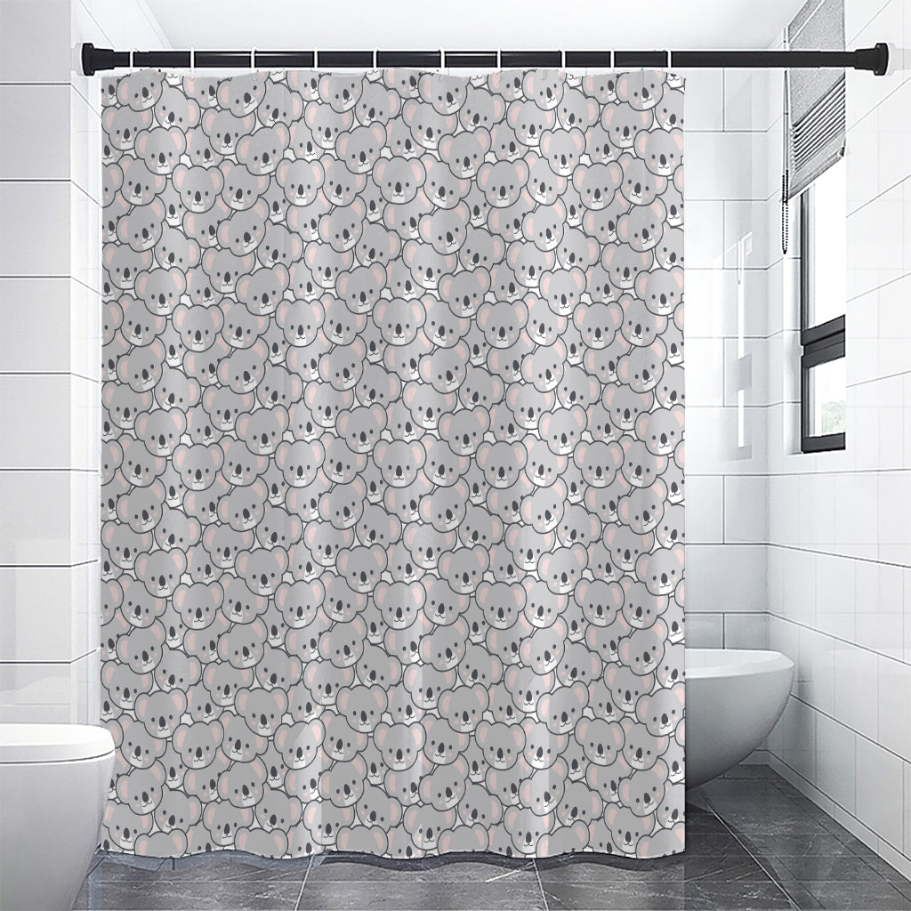 Cartoon Koala Pattern Print Shower Curtain