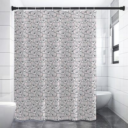 Cartoon Koala Pattern Print Shower Curtain