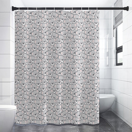 Cartoon Koala Pattern Print Shower Curtain