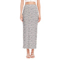 Cartoon Koala Pattern Print Side Slit Maxi Skirt