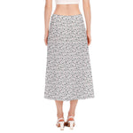 Cartoon Koala Pattern Print Side Slit Midi Skirt