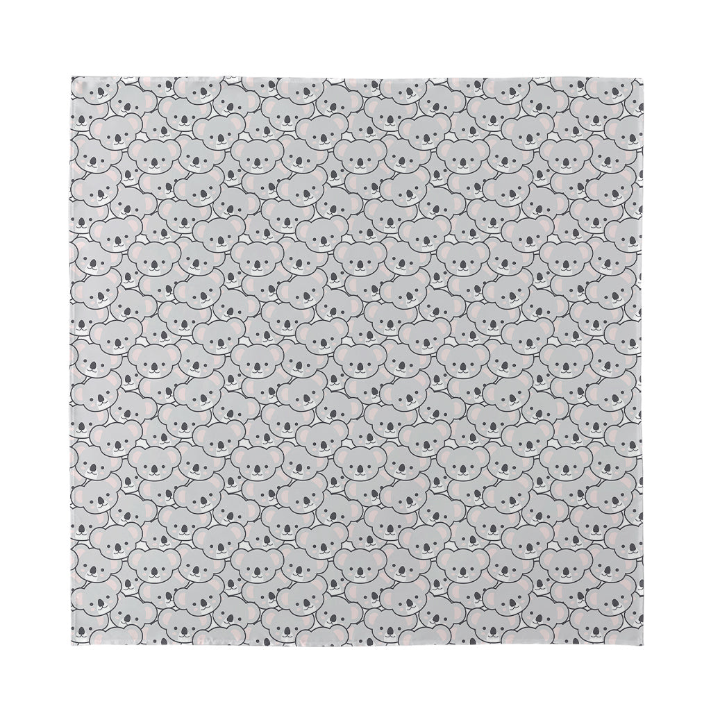 Cartoon Koala Pattern Print Silk Bandana