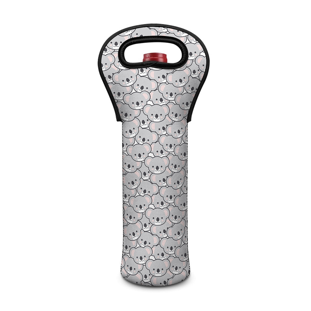 Cartoon Koala Pattern Print Single Neoprene Wine Tote