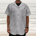 Cartoon Koala Pattern Print Textured Short Sleeve Shirt