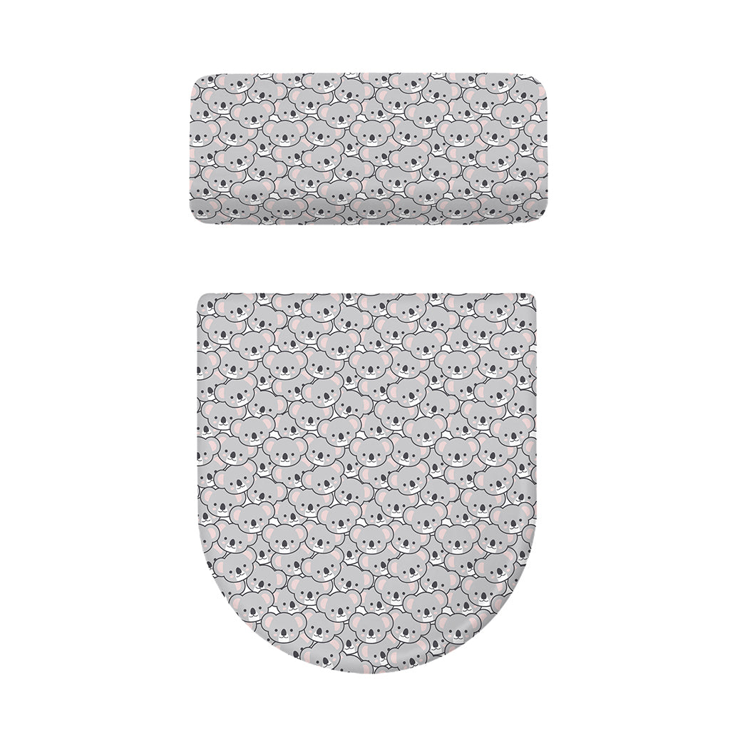 Cartoon Koala Pattern Print Toilet Lid And Tank Cover Set