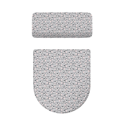 Cartoon Koala Pattern Print Toilet Lid And Tank Cover Set