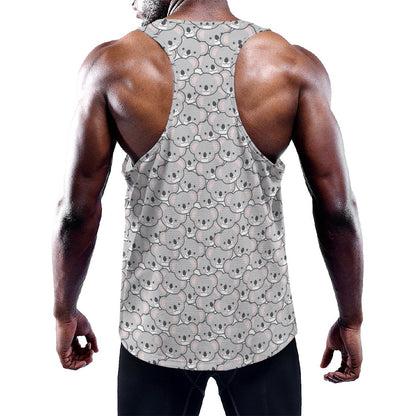 Cartoon Koala Pattern Print Training Tank Top
