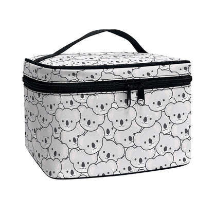 Cartoon Koala Pattern Print Travel Makeup Bag