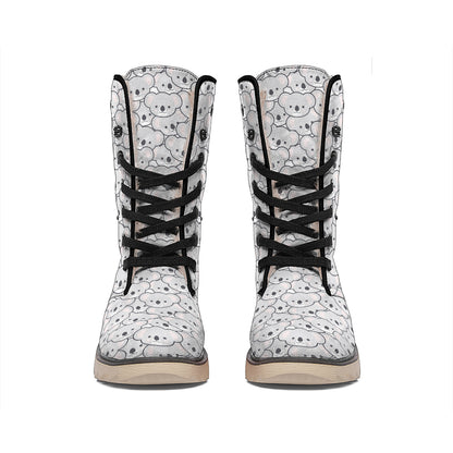 Cartoon Koala Pattern Print Winter Boots