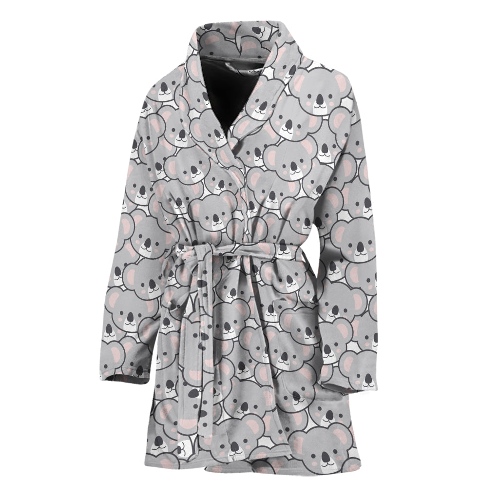 Cartoon Koala Pattern Print Women's Bathrobe