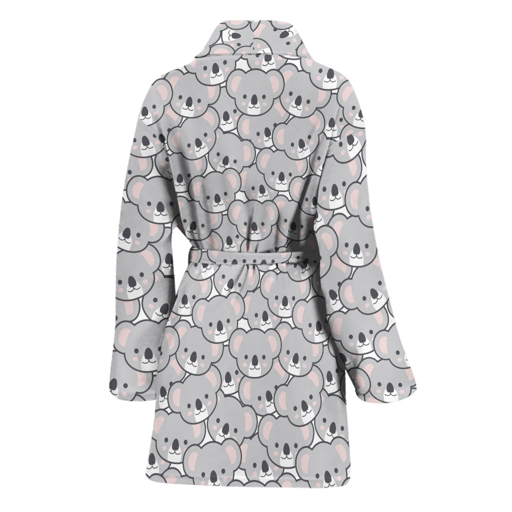 Cartoon Koala Pattern Print Women's Bathrobe