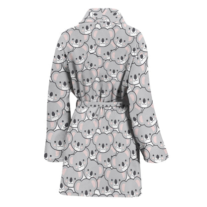Cartoon Koala Pattern Print Women's Bathrobe
