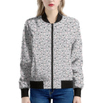 Cartoon Koala Pattern Print Women's Bomber Jacket