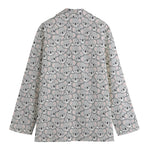 Cartoon Koala Pattern Print Women's Cotton Blazer