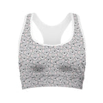 Cartoon Koala Pattern Print Women's Sports Bra