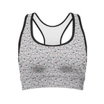 Cartoon Koala Pattern Print Women's Sports Bra