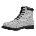 Cartoon Koala Pattern Print Padded Collar Lace Up Boots