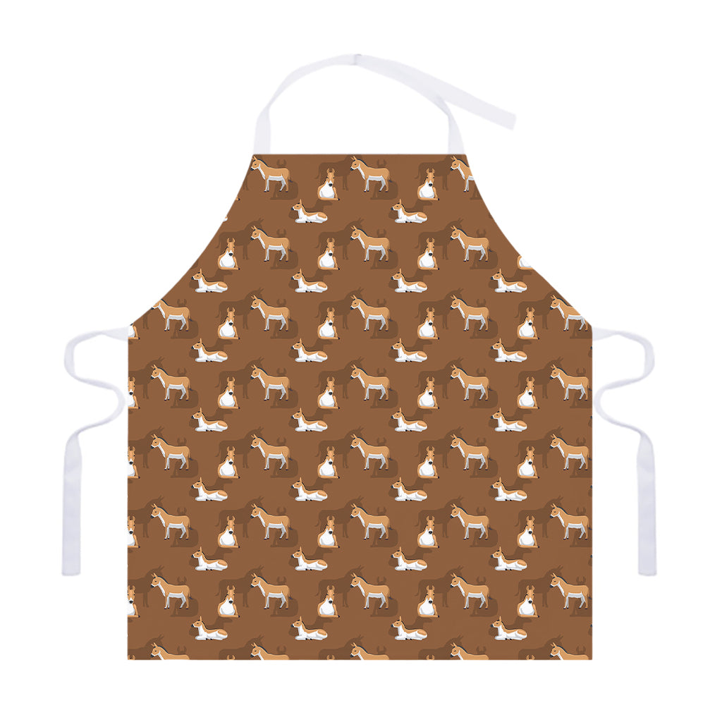 Cartoon Kulan Donkey Pattern Print Adjustable Apron