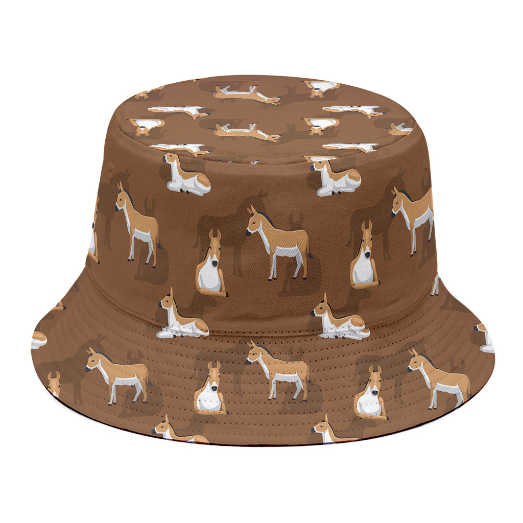 Cartoon Kulan Donkey Pattern Print Bucket Hat