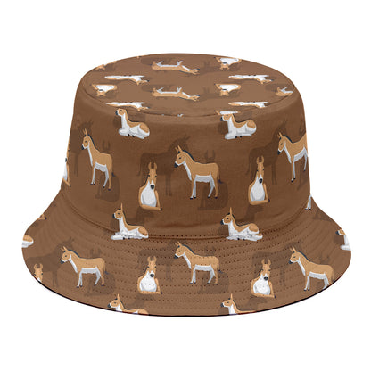 Cartoon Kulan Donkey Pattern Print Bucket Hat