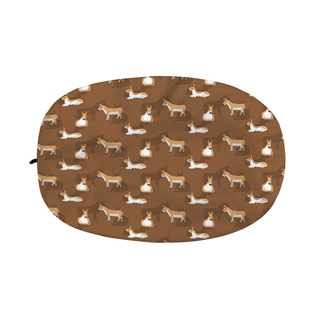 Cartoon Kulan Donkey Pattern Print Car Side Mirror Covers