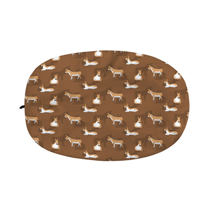 Cartoon Kulan Donkey Pattern Print Car Side Mirror Covers