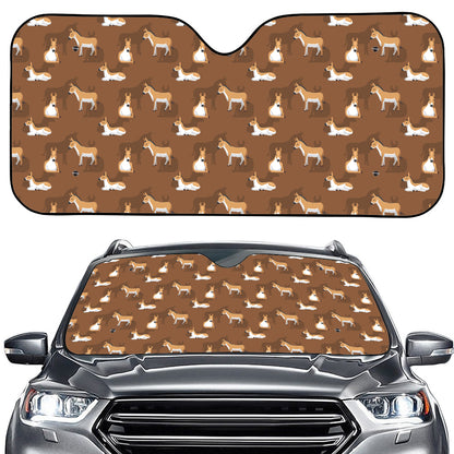 Cartoon Kulan Donkey Pattern Print Car Windshield Sun Shade