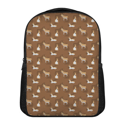 Cartoon Kulan Donkey Pattern Print Casual Backpack