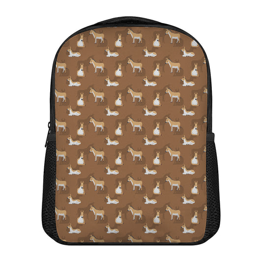 Cartoon Kulan Donkey Pattern Print Casual Backpack