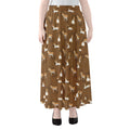 Cartoon Kulan Donkey Pattern Print Chiffon Maxi Skirt