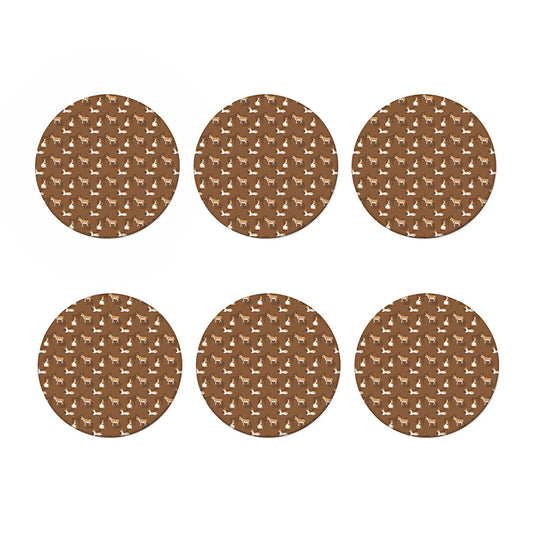 Cartoon Kulan Donkey Pattern Print Coaster Set