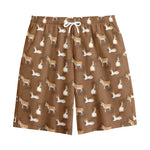 Cartoon Kulan Donkey Pattern Print Cotton Shorts