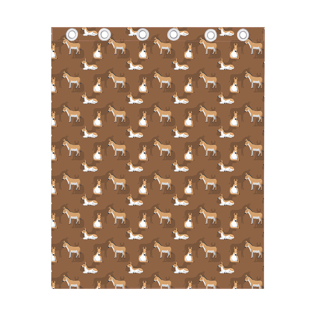 Cartoon Kulan Donkey Pattern Print Curtain