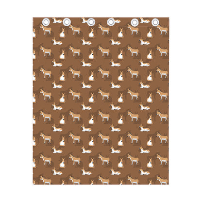 Cartoon Kulan Donkey Pattern Print Curtain