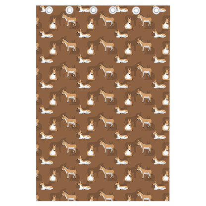 Cartoon Kulan Donkey Pattern Print Curtain
