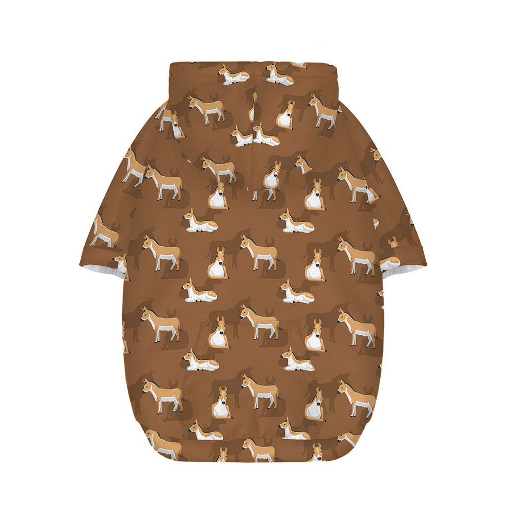 Cartoon Kulan Donkey Pattern Print Dog Zip Up Hoodie