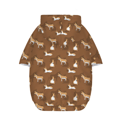 Cartoon Kulan Donkey Pattern Print Dog Zip Up Hoodie