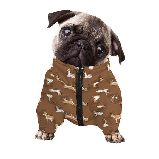 Cartoon Kulan Donkey Pattern Print Dog Zip Up Jacket