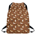 Cartoon Kulan Donkey Pattern Print Drawstring Backpack