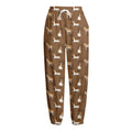Cartoon Kulan Donkey Pattern Print Fleece Lined Knit Pants