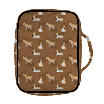 Cartoon Kulan Donkey Pattern Print Front Pocket Bible Bag
