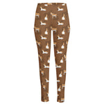 Cartoon Kulan Donkey Pattern Print High-Waisted Pocket Leggings