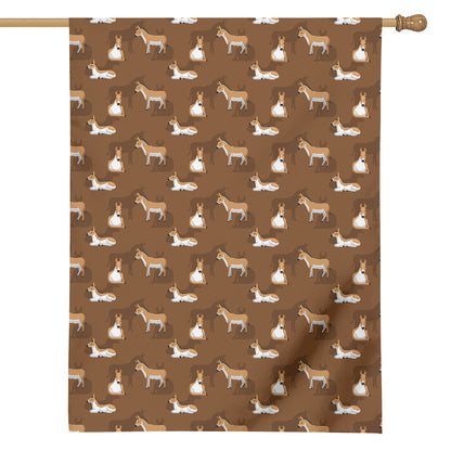 Cartoon Kulan Donkey Pattern Print House Flag