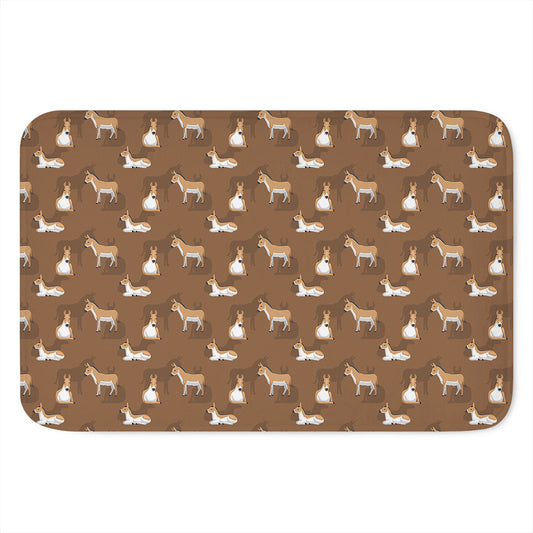 Cartoon Kulan Donkey Pattern Print Indoor Door Mat