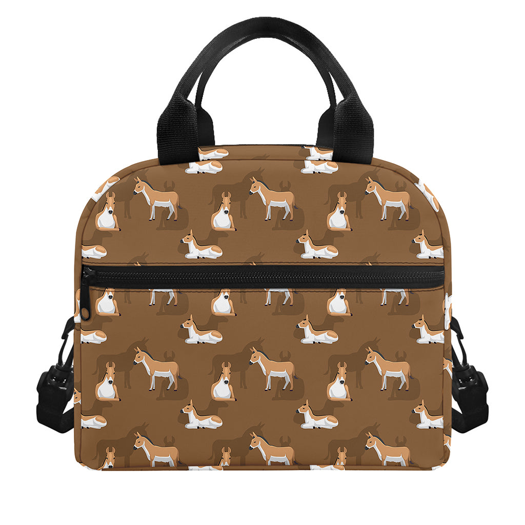 Cartoon Kulan Donkey Pattern Print Insulated Lunch Bag